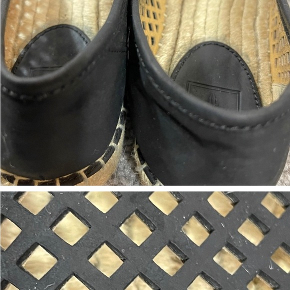 Frye Women’s Black Lee A Line Perforated Leather Espadrilles Flats Size 7.5 - Picture 5 of 5